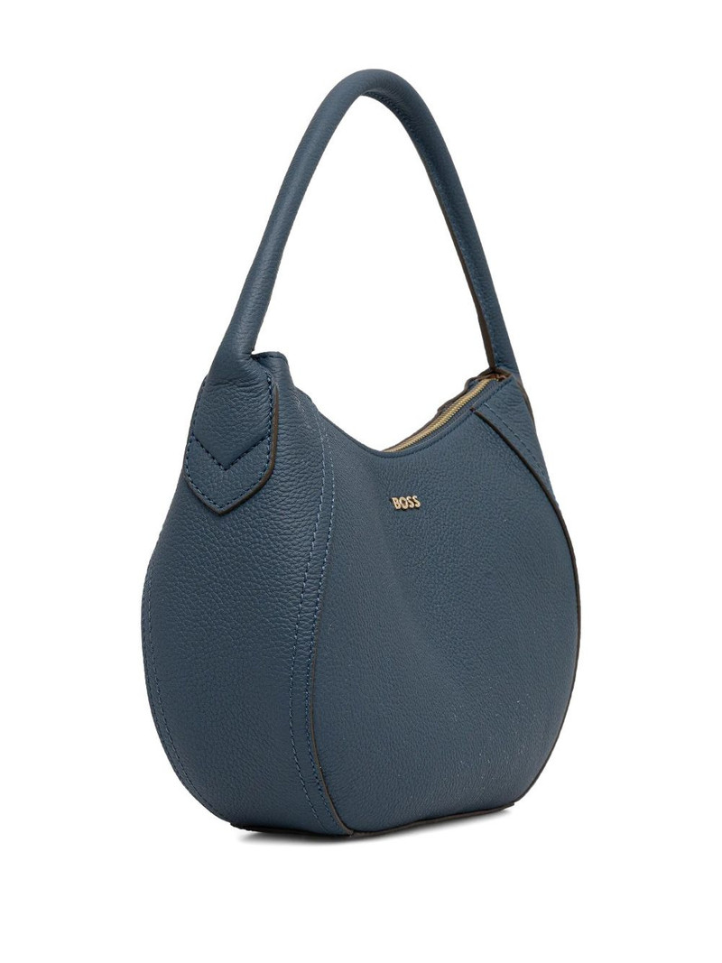 BOSS curved leather shoulder bag outlook