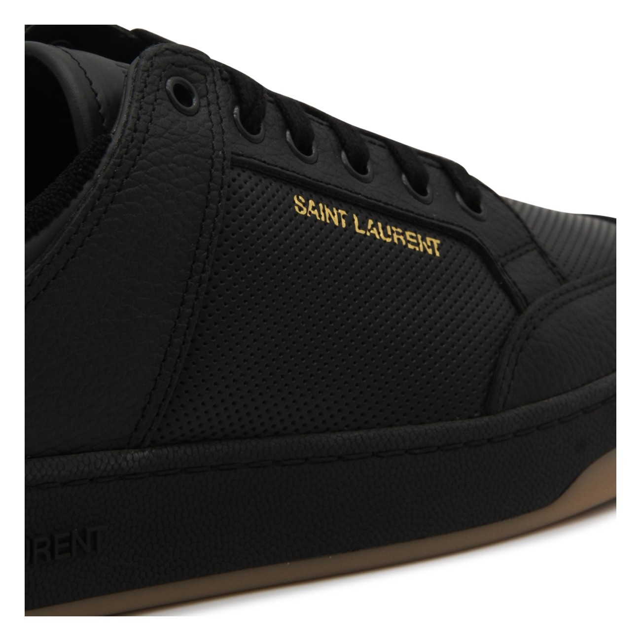 black leather sneakers - 4
