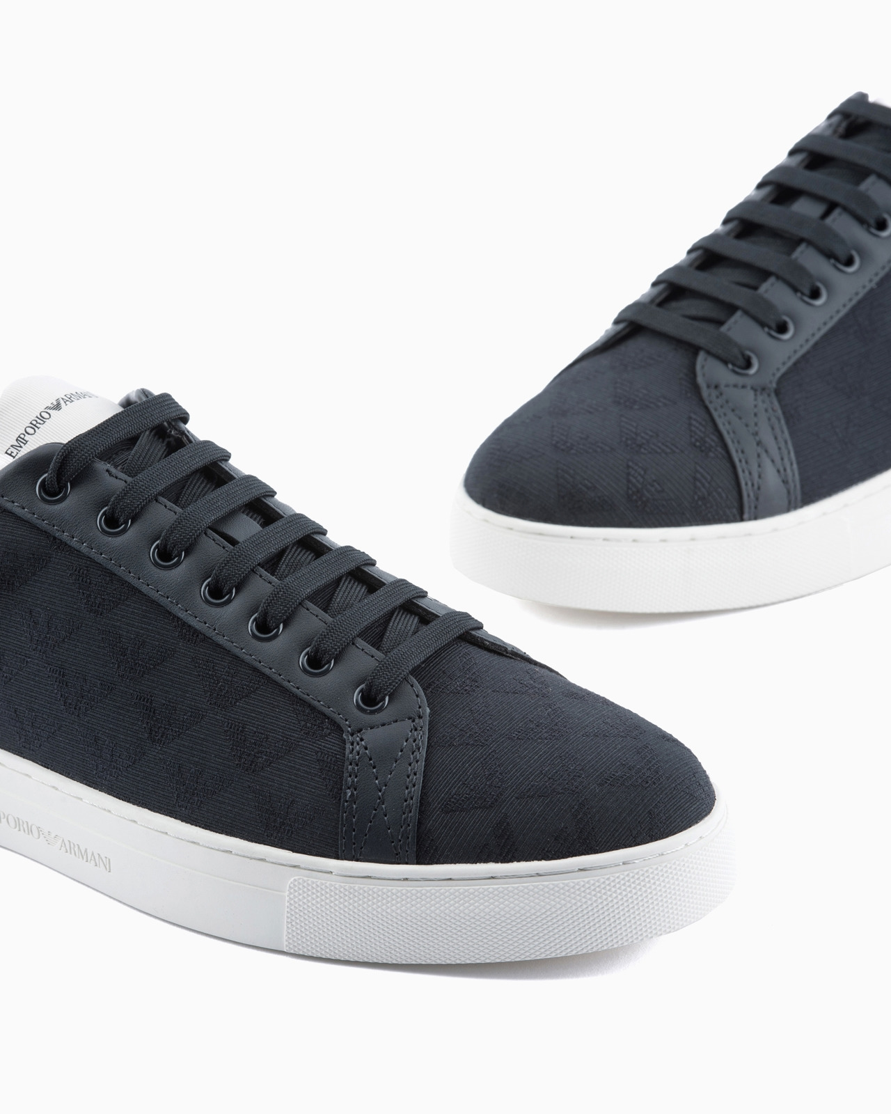 Nylon sneakers with jacquard all-over eagle - 4