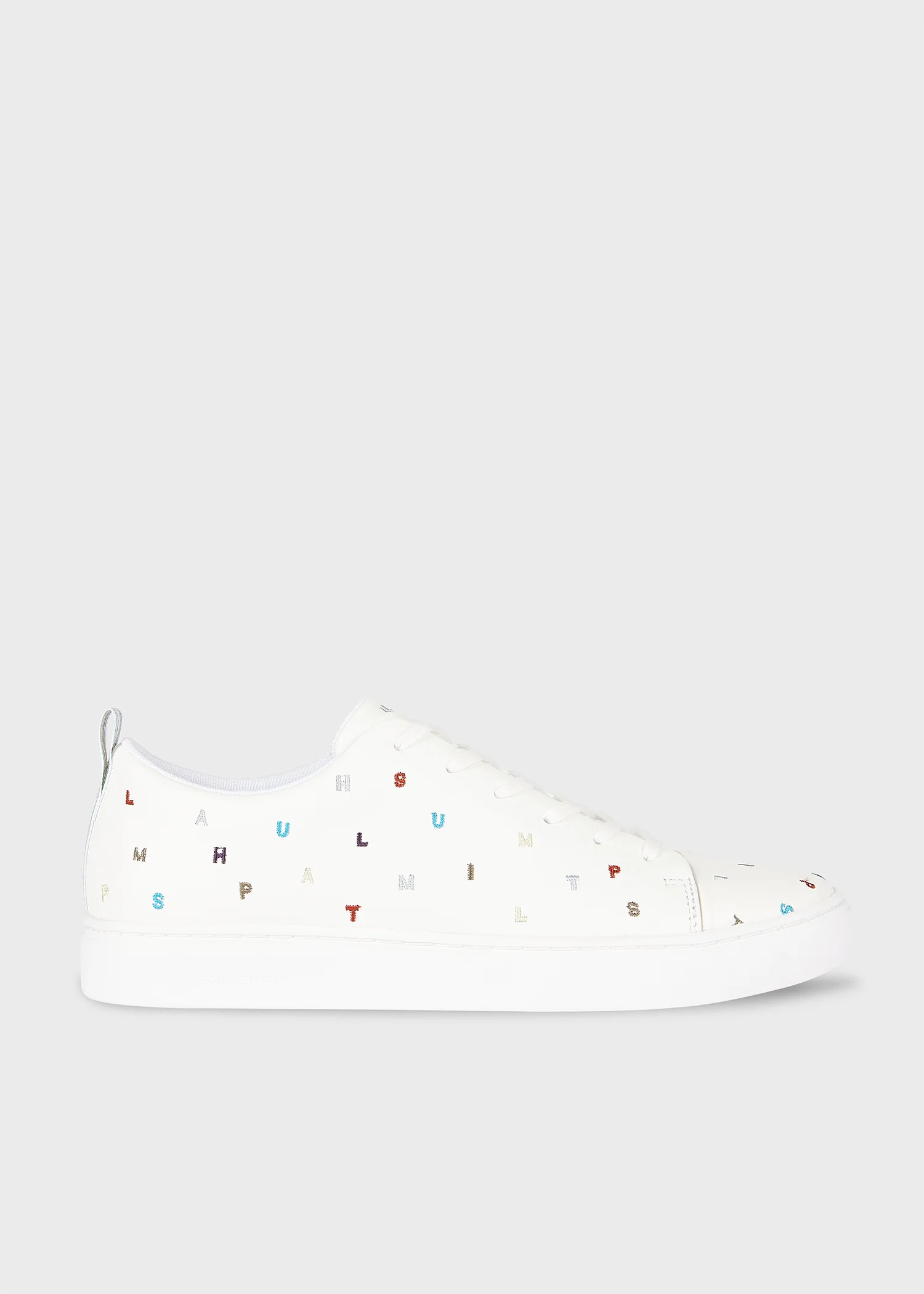 White 'Lee' Letters Embroidered Trainers - 1