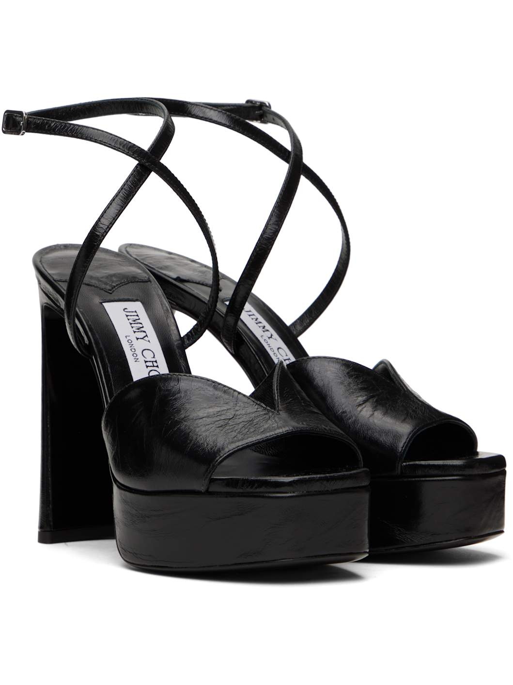 Black Karli Platform 125 Heeled Sandals - 4
