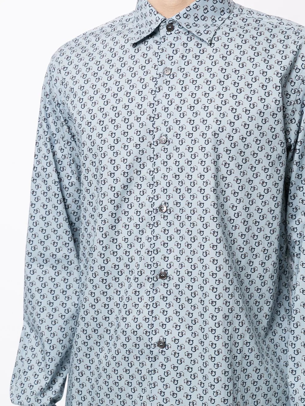 poplin Gancini print shirt - 5