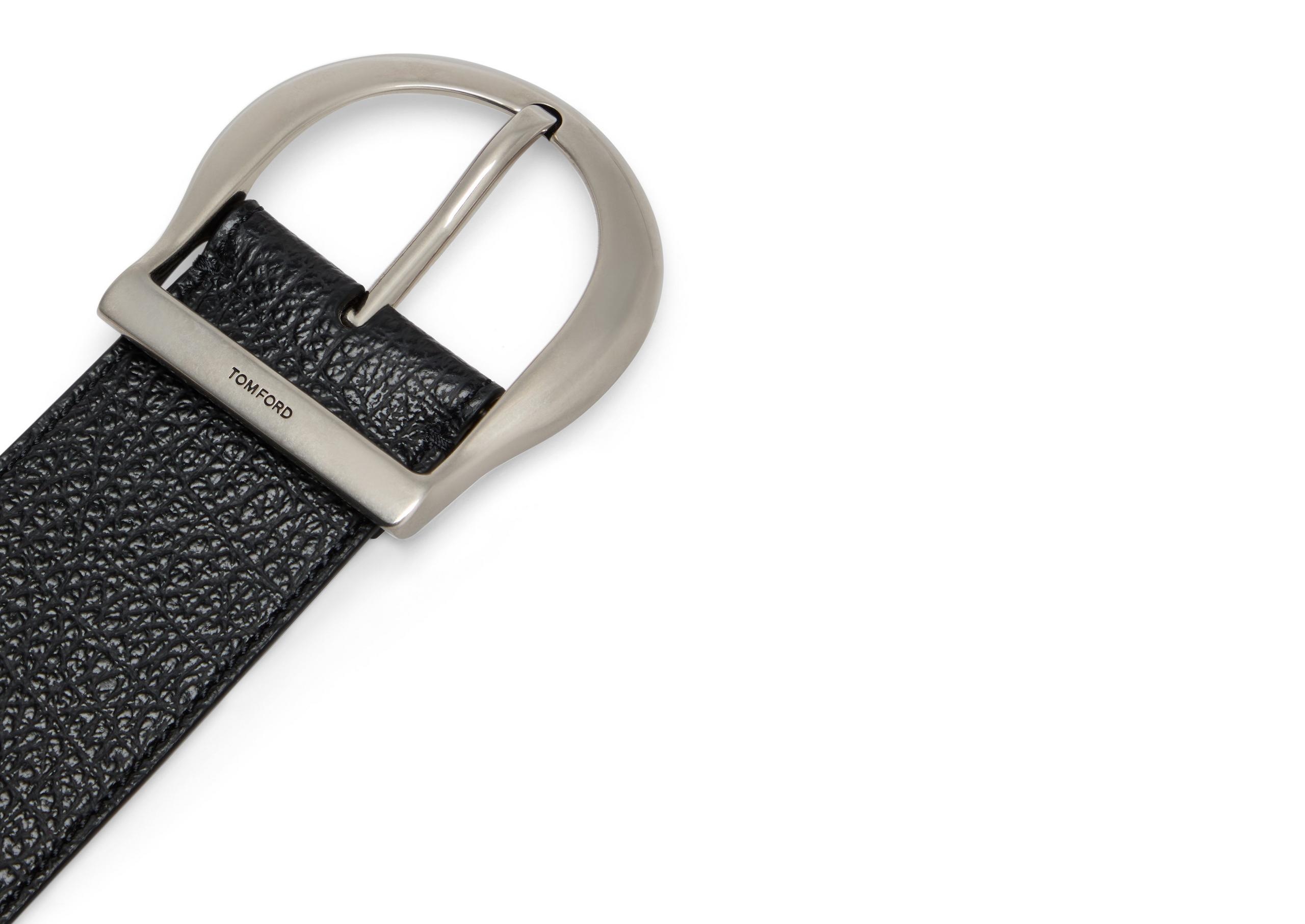 GRAIN LEATHER WESTERN JEANS BELT - 3