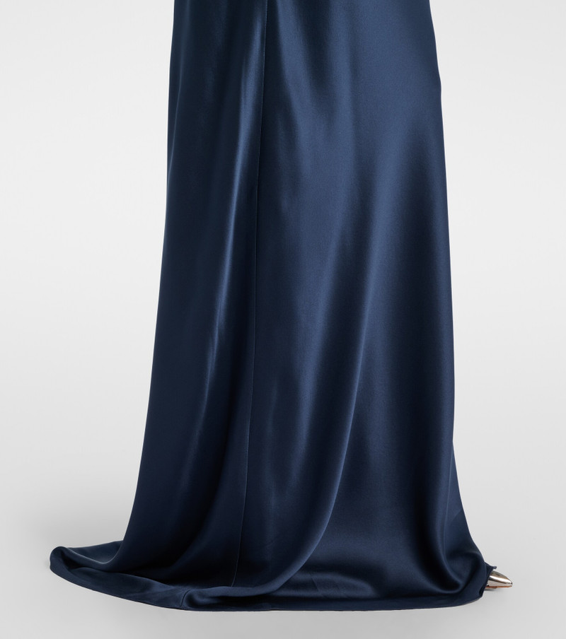 Draped one-shoulder silk charmeuse gown 6