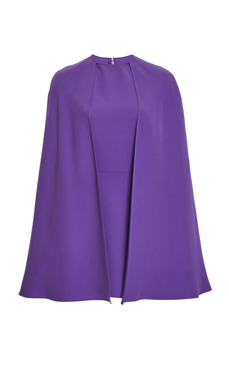 Cape-Detailed Silk Mini Dress purple 1