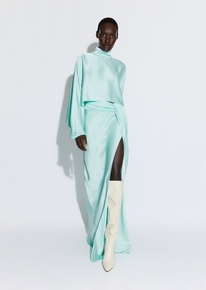 LAPOINTE Satin Asymmetric Skirt outlook