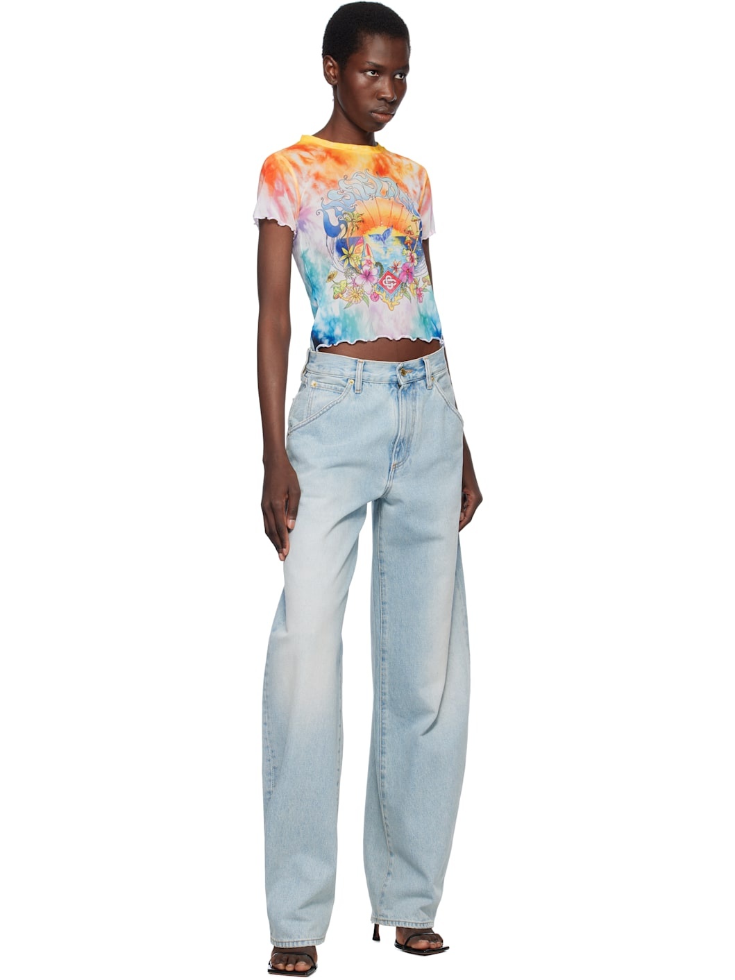 Multicolor Surf Trip Tie Dye Mesh T-shirt - 4