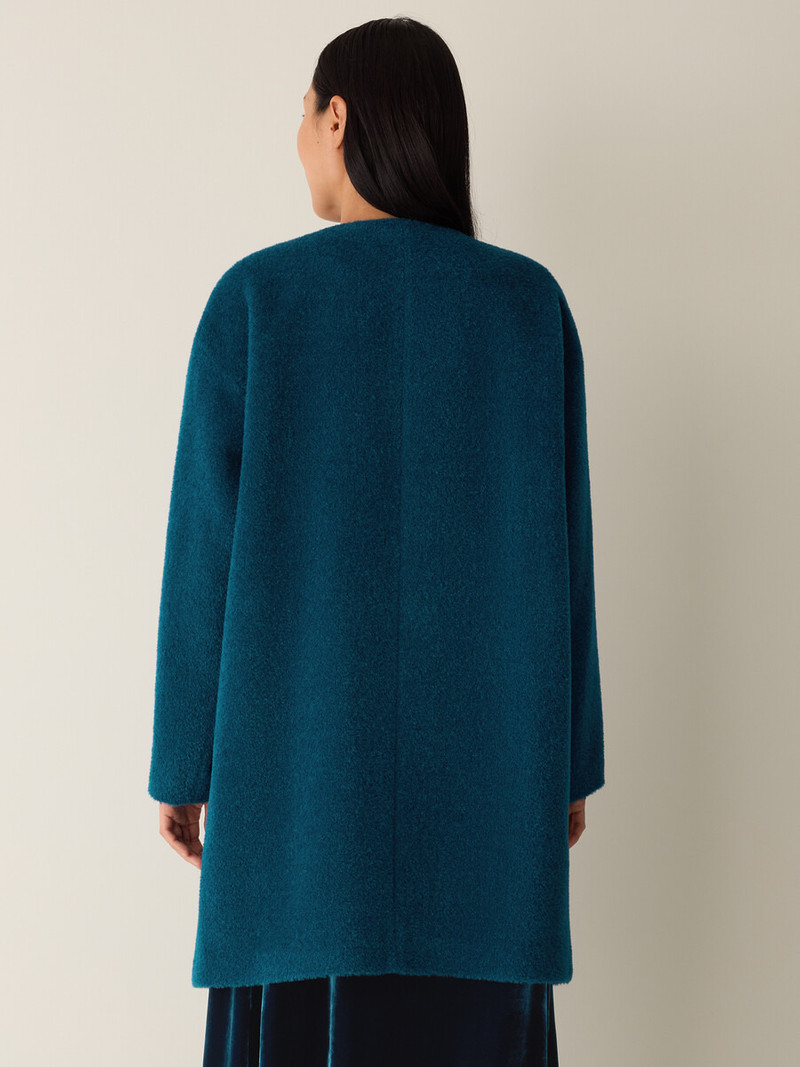 Fine Wool Alpaca Round Neck Coat 4