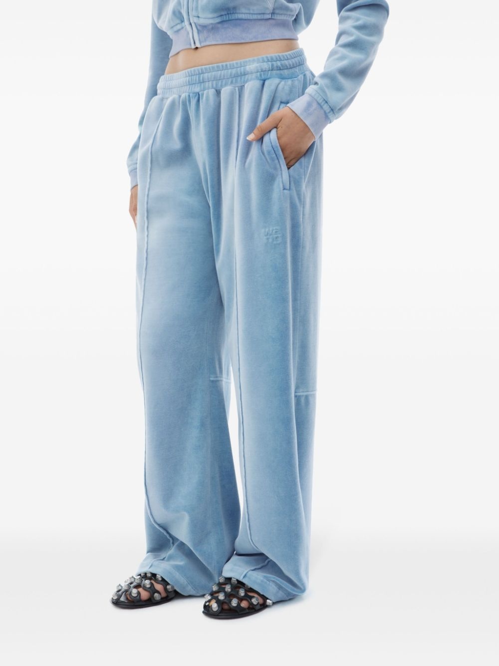 velvet track pants - 4