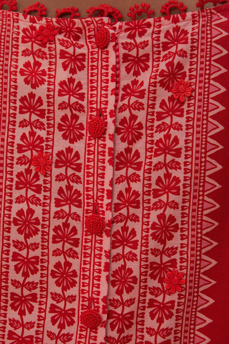 Flora Tapestry Red Blouse 6