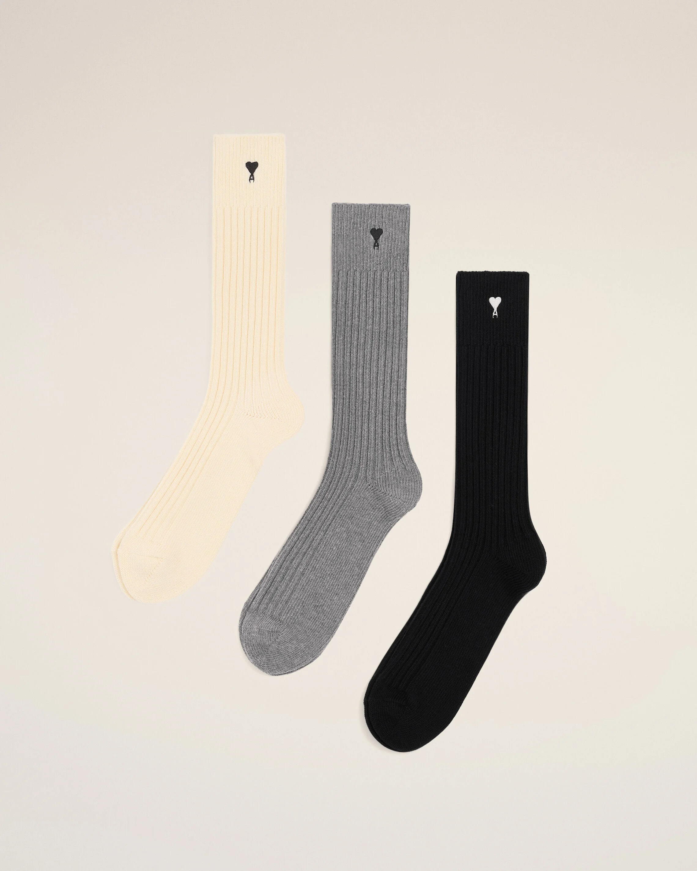COTTON THREE PACK BLACK AMI DE COEUR SOCKS - 1