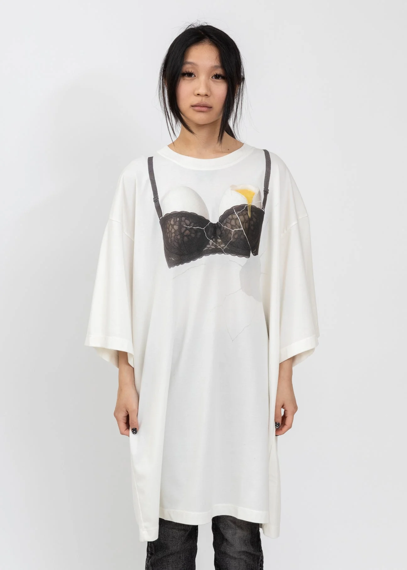 White Egg Bra T-Shirt - 1