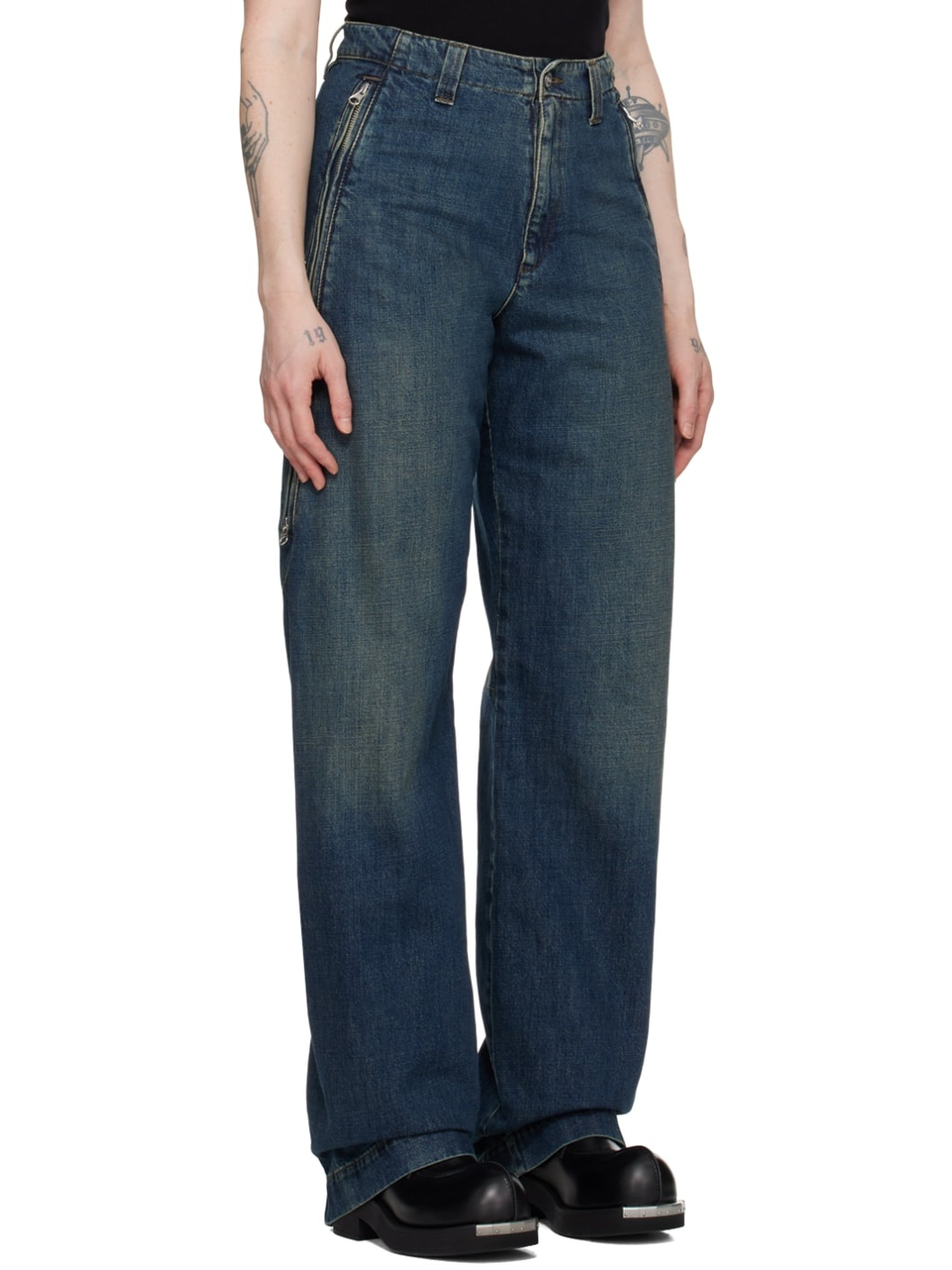 Blue Five-Pocket Jeans - 2