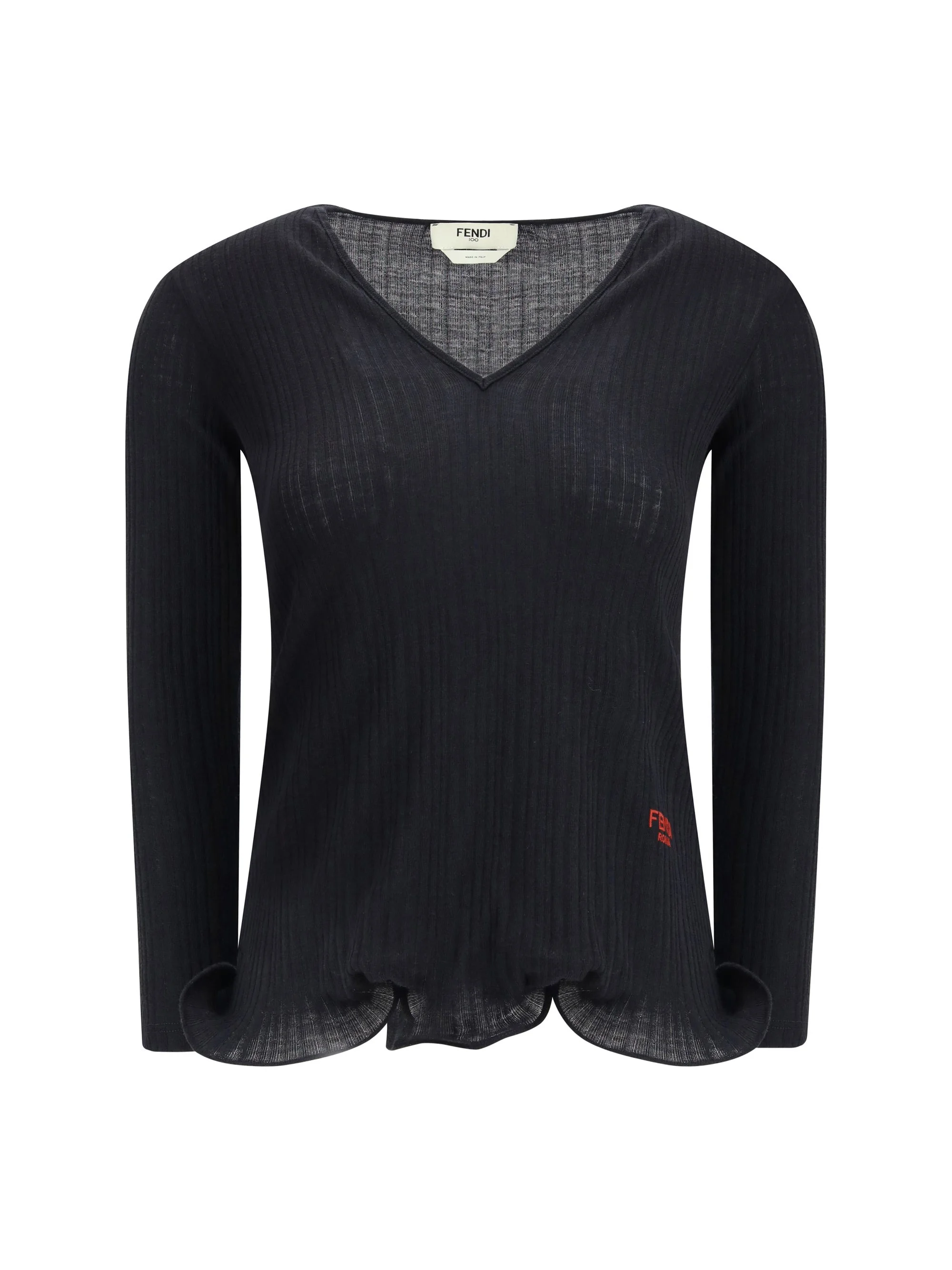 Fendi Women Long-Sleeved Virgin Wool Top - 1