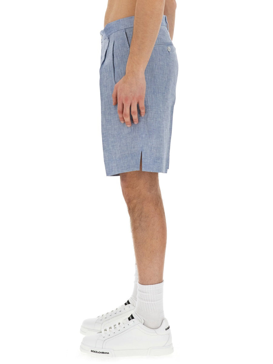 Dolce & Gabbana Men Linen Bermuda Shorts - 5