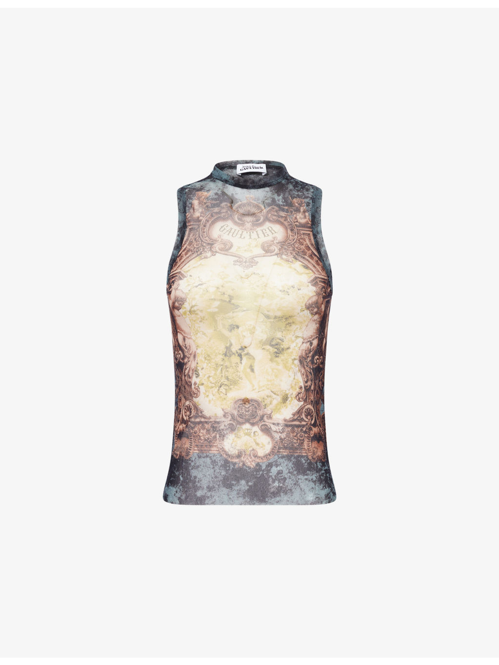 Printed Sleeveless Woven Top - 1