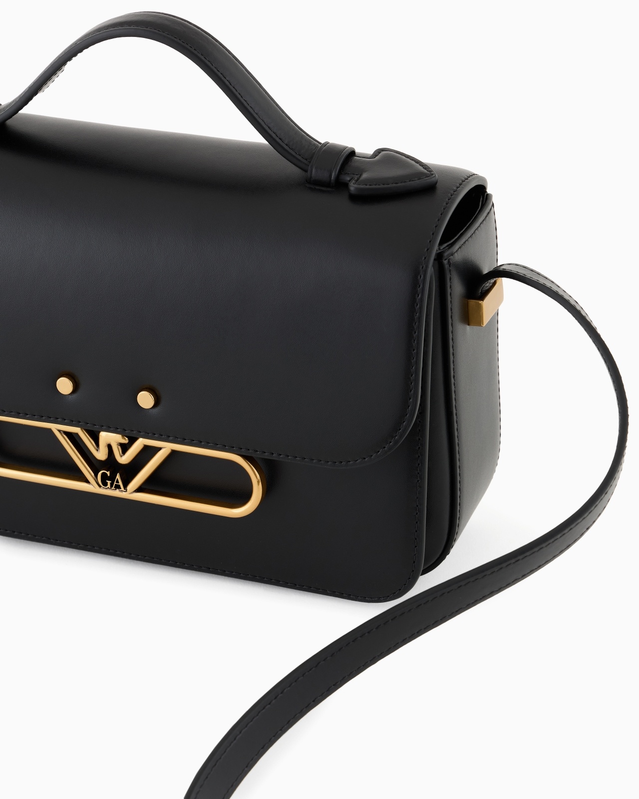SMOOTH LEATHER SHOULDER BAG WITH METAL EAGLE LOGO - 5