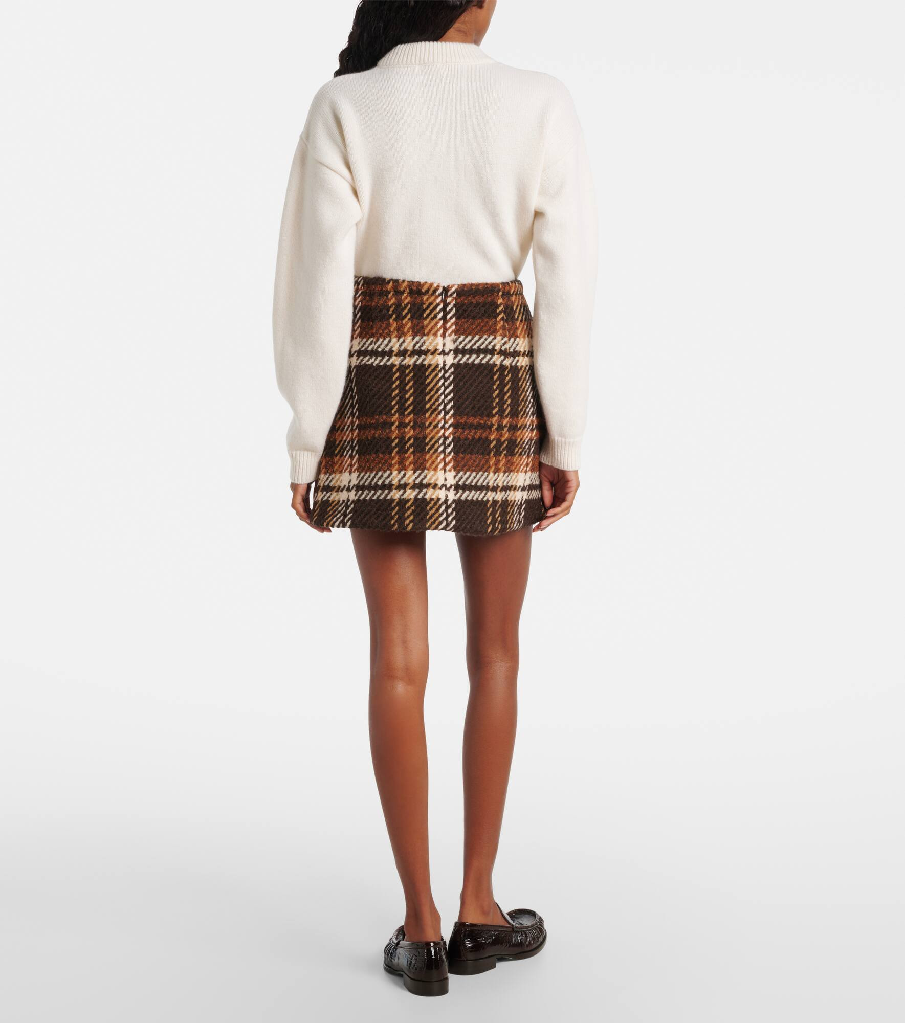 Checked wool-blend miniskirt - 3