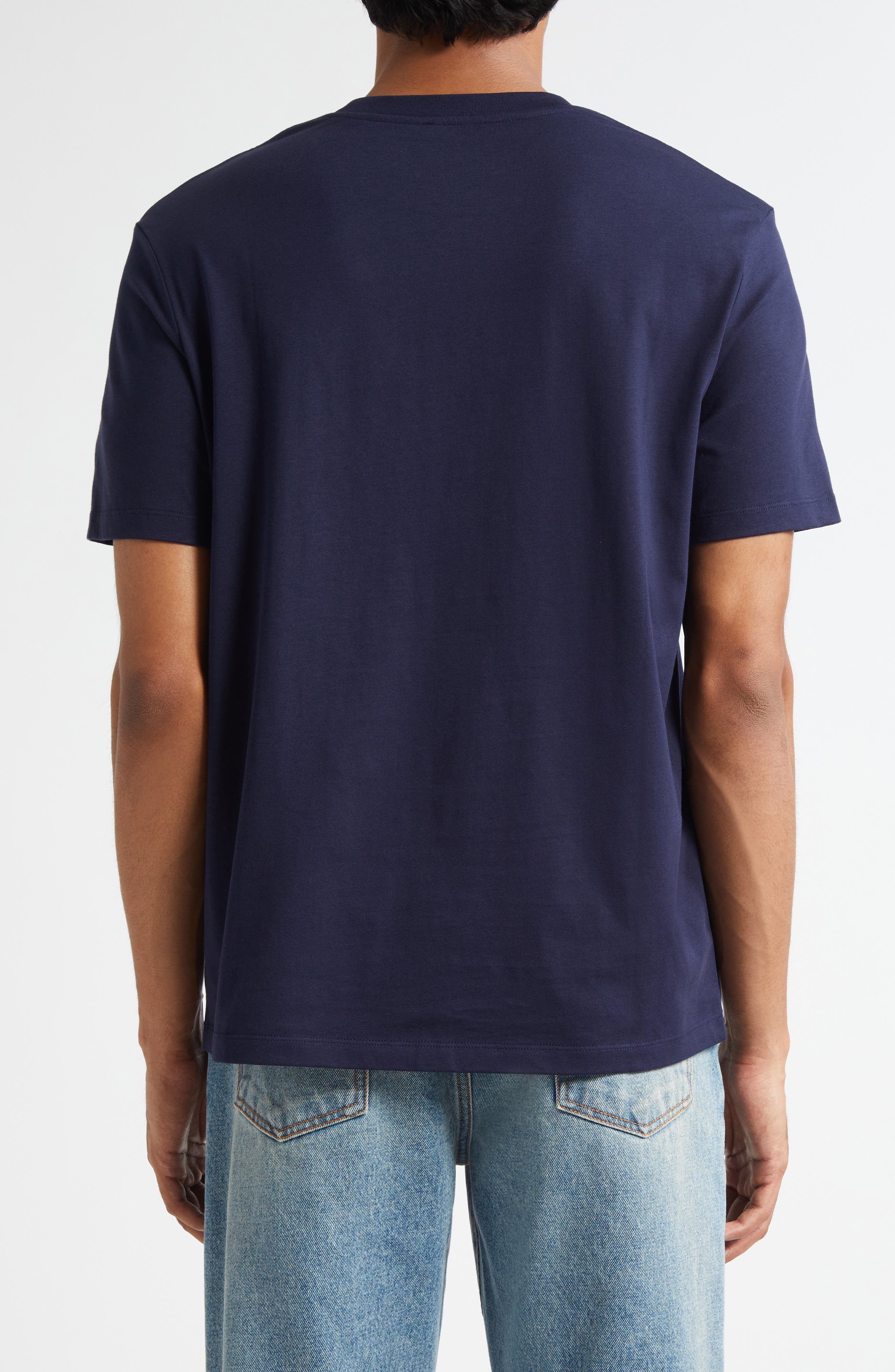 Balmain Regular Fit Logo Graphic T-Shirt in Navy/Red at Nordstrom - 2