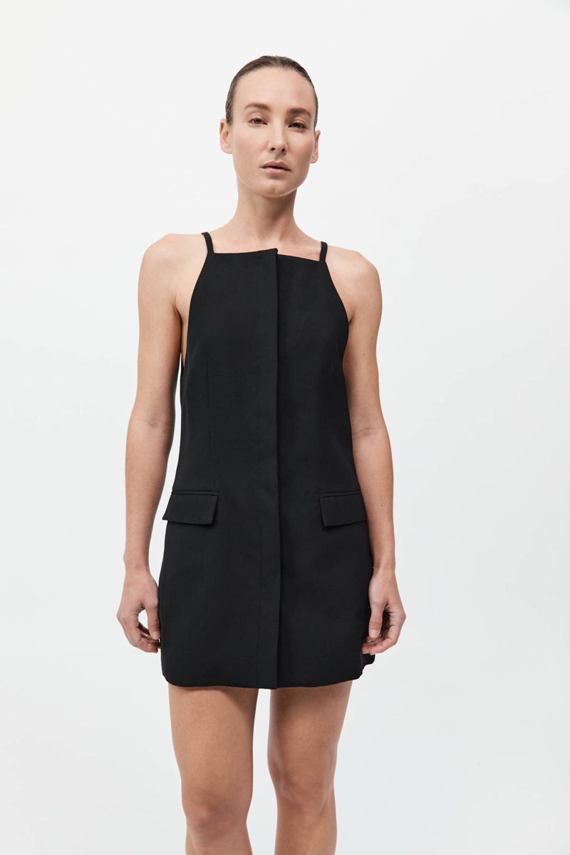 Hybrid Tailored Mini Dress - Black - 2