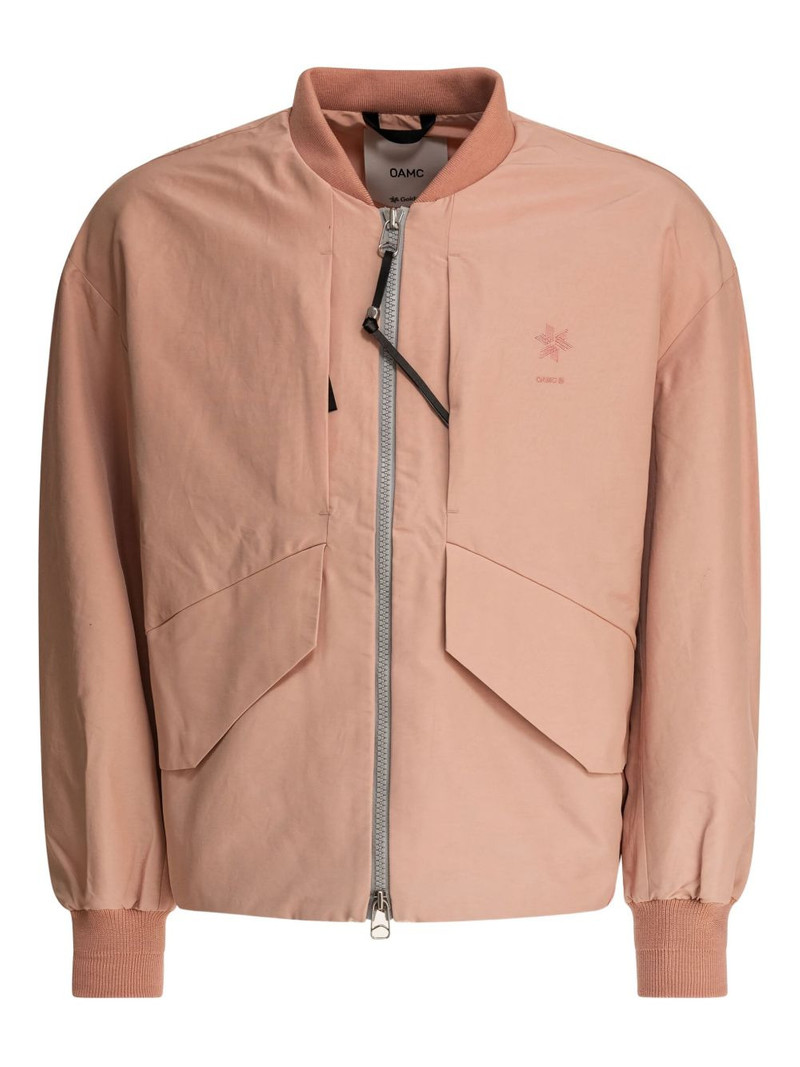 zip-fastening panelled bomber jacket 1