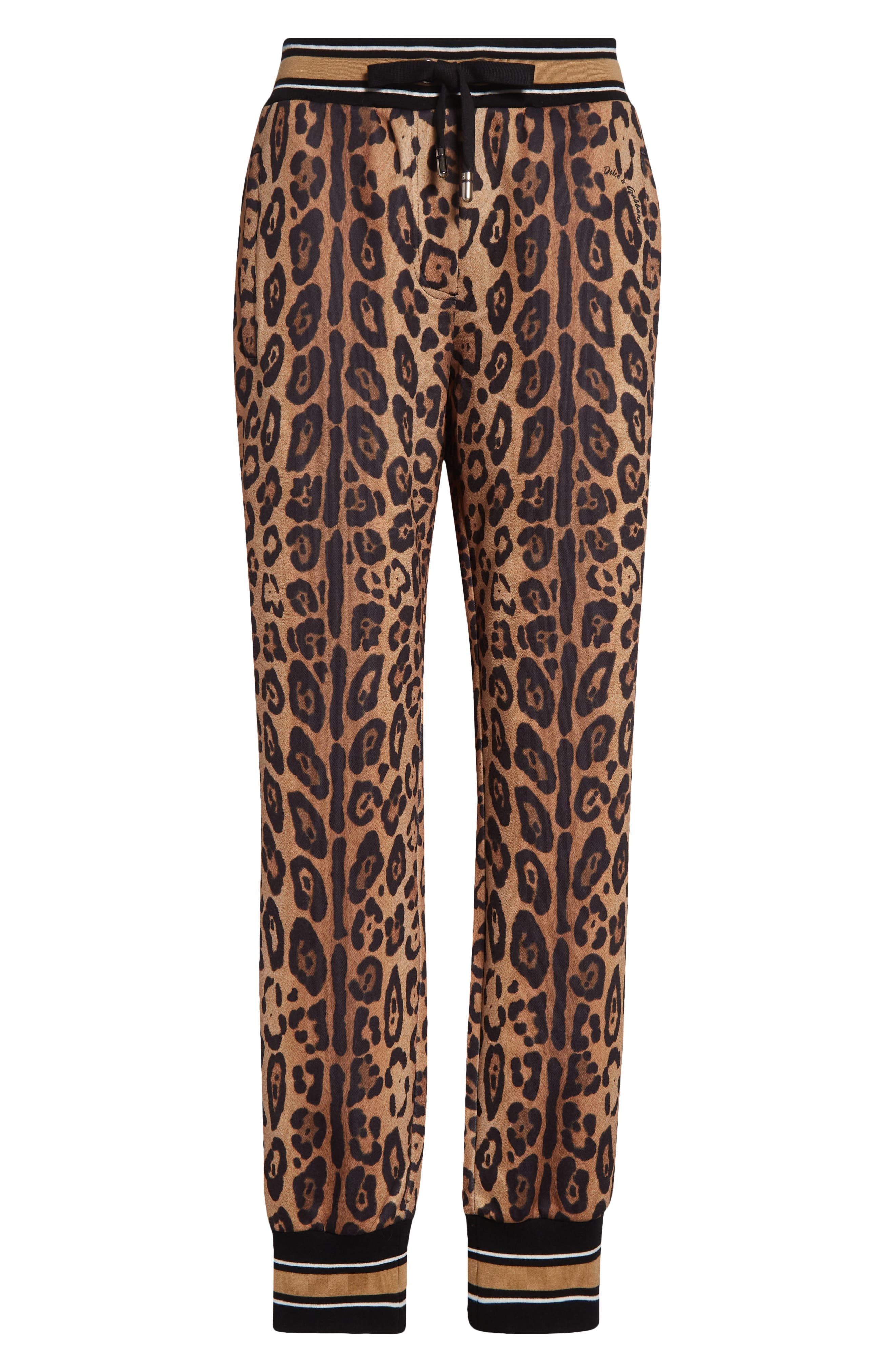 Dolce&Gabbana Leopard Print Joggers in Hynbm Leo Fondo Naturale at Nordstrom - 6