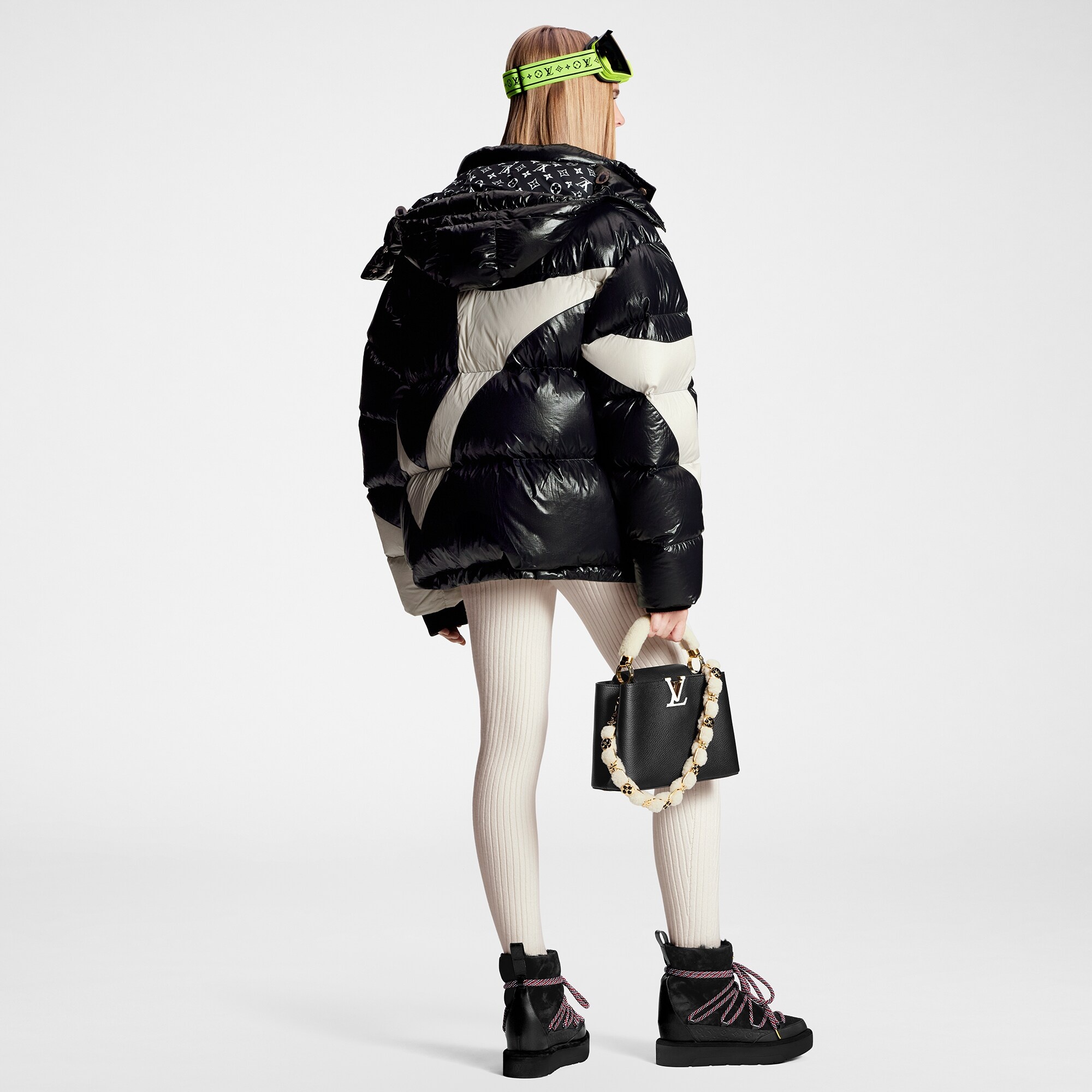 Abstract Monogram Flower Puffer Jacket - 3