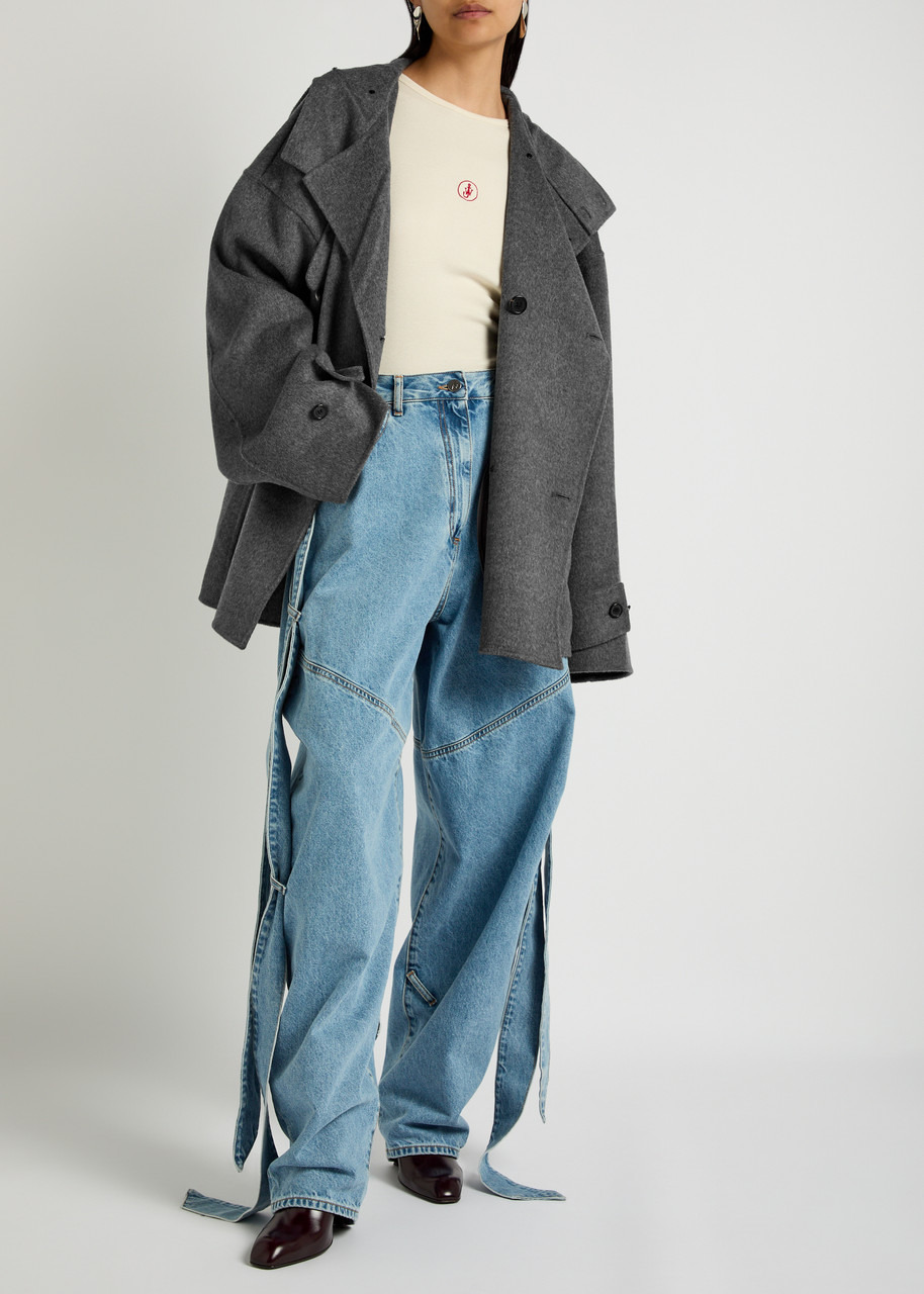 JW Anderson Double-breasted Hooded Wool pea Coat - 4