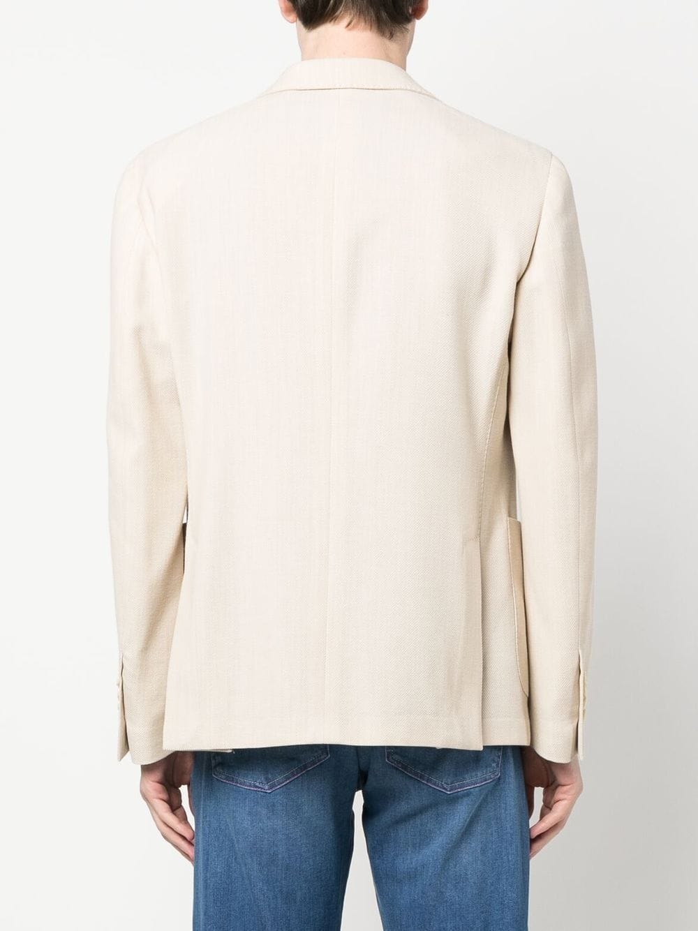 woven single-breasted blazer - 4