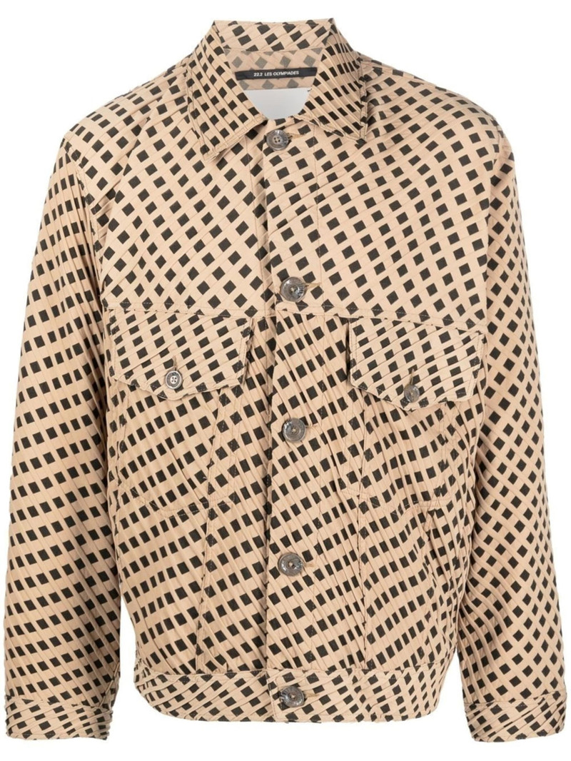 geometric-print shirt-jacket - 1