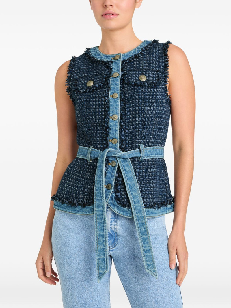 Joans frayed belted vest 3