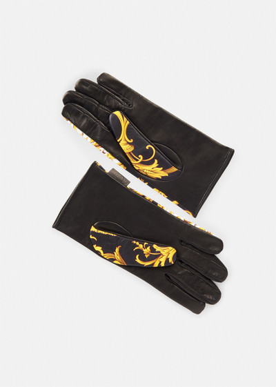 VERSACE Le Pop Classique Print Leather Gloves outlook