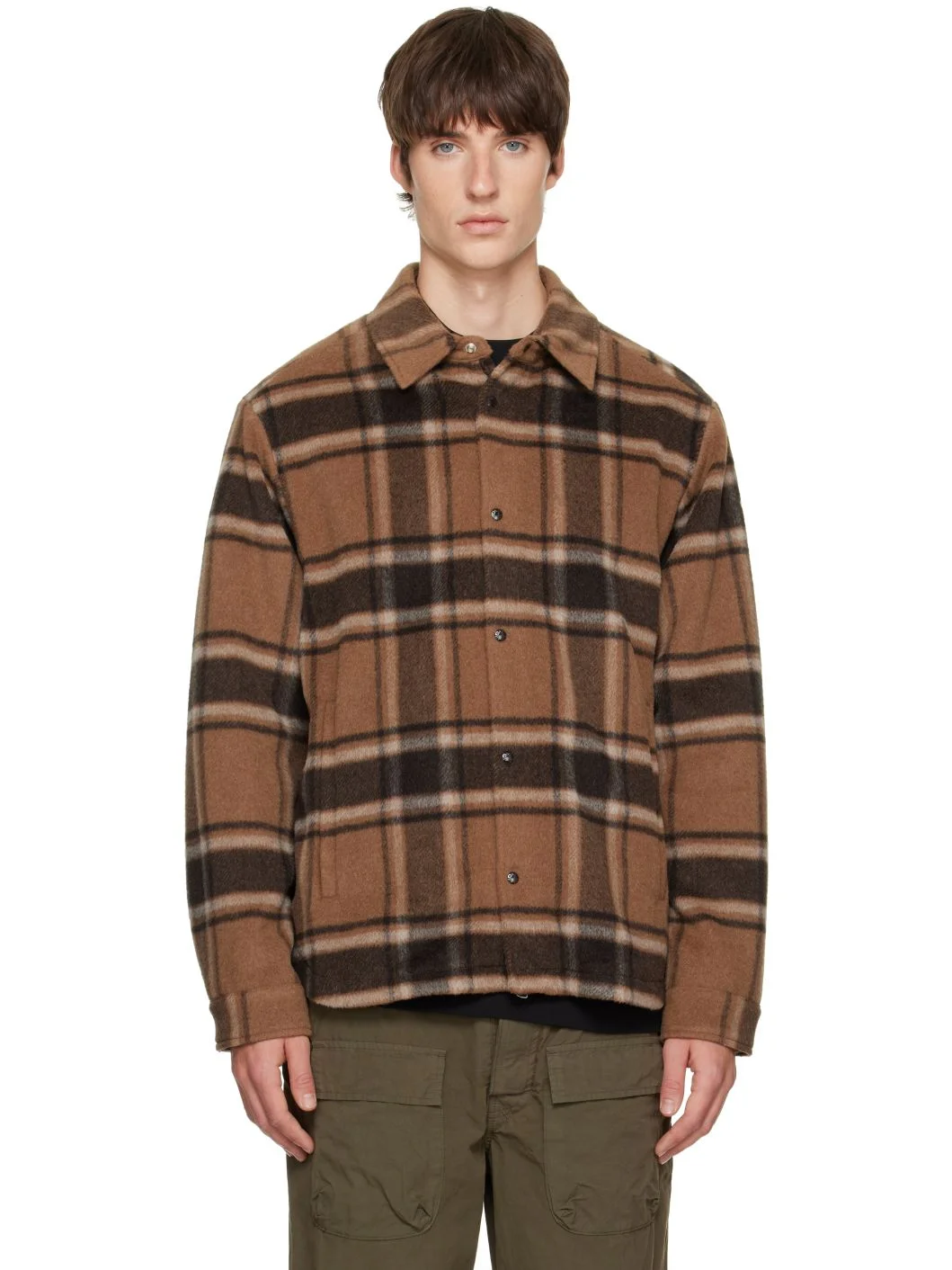 Brown Flannel Lined Overshirt - 1