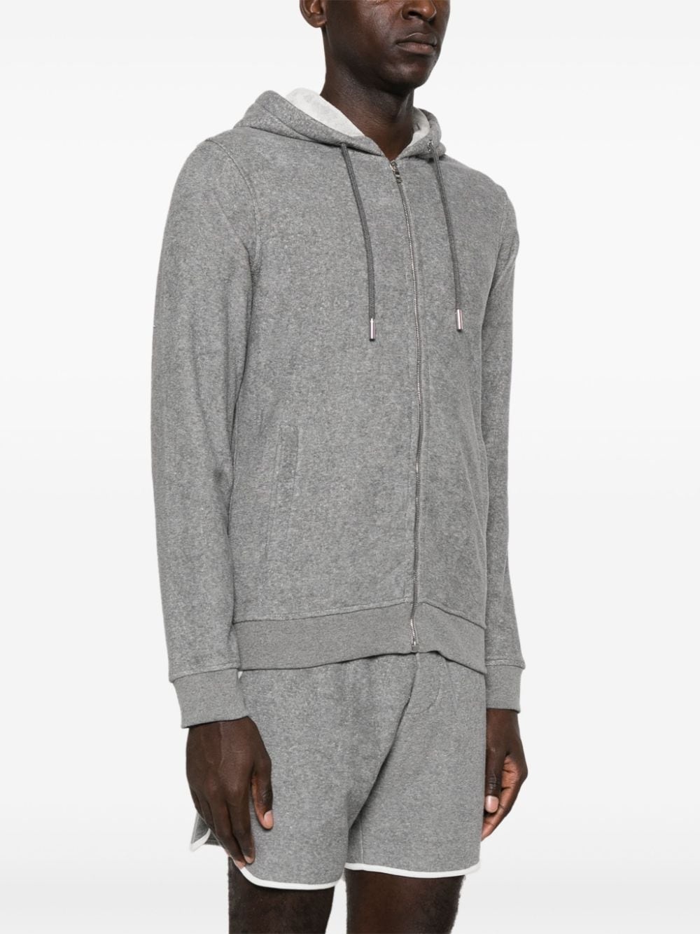 zip-up drawstring hoodie - 3