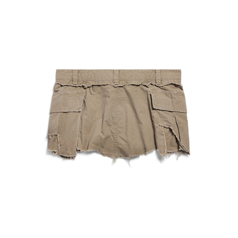 Women's Cargo Mini Skirt in Dark Beige 6
