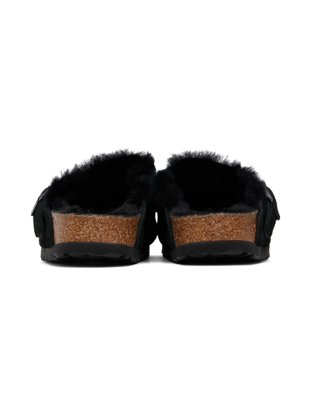 Black Narrow Boston Shearling Slip-On Loafers - 2