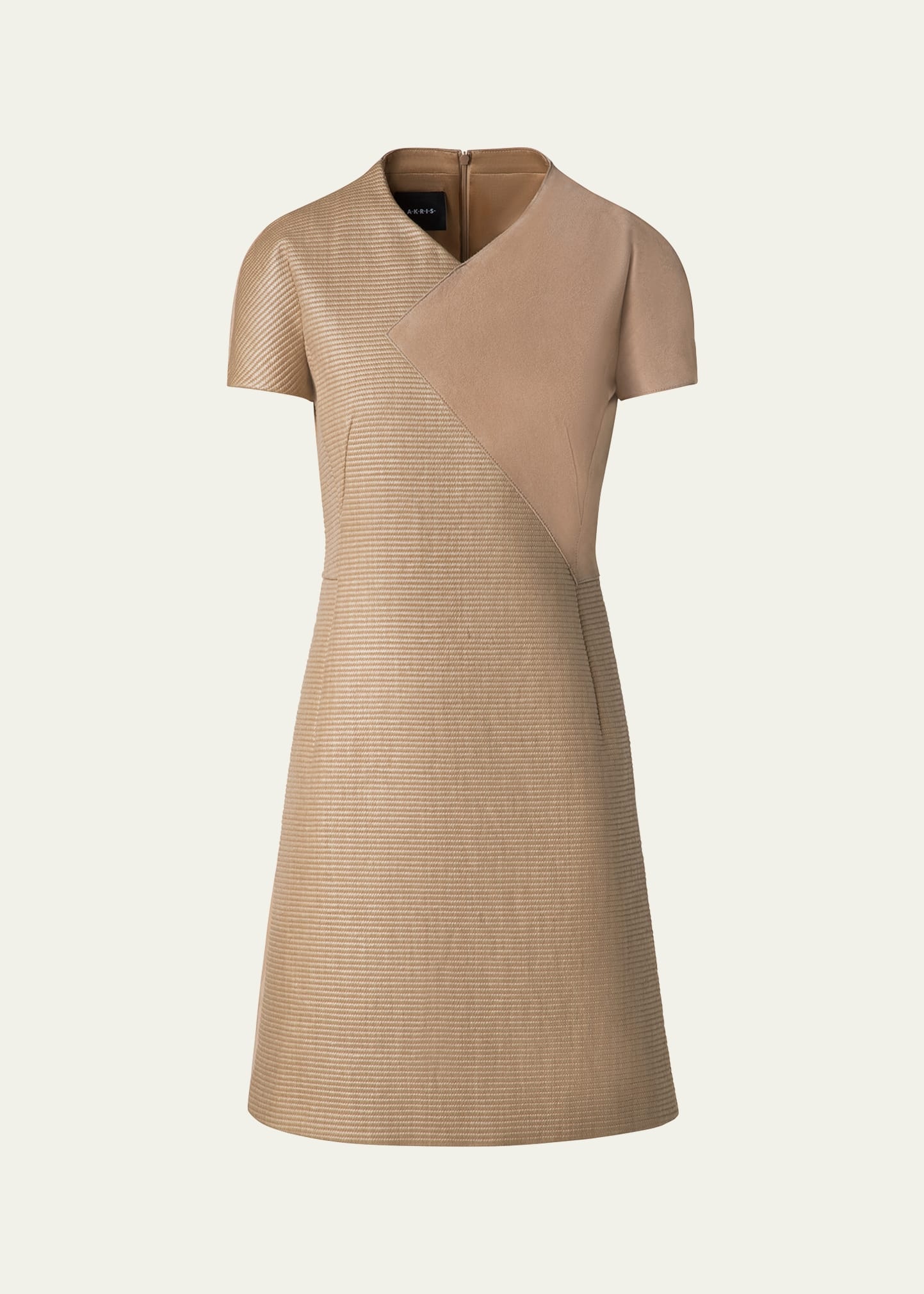 Suede & Raffia-Blend Mini Dress - 1
