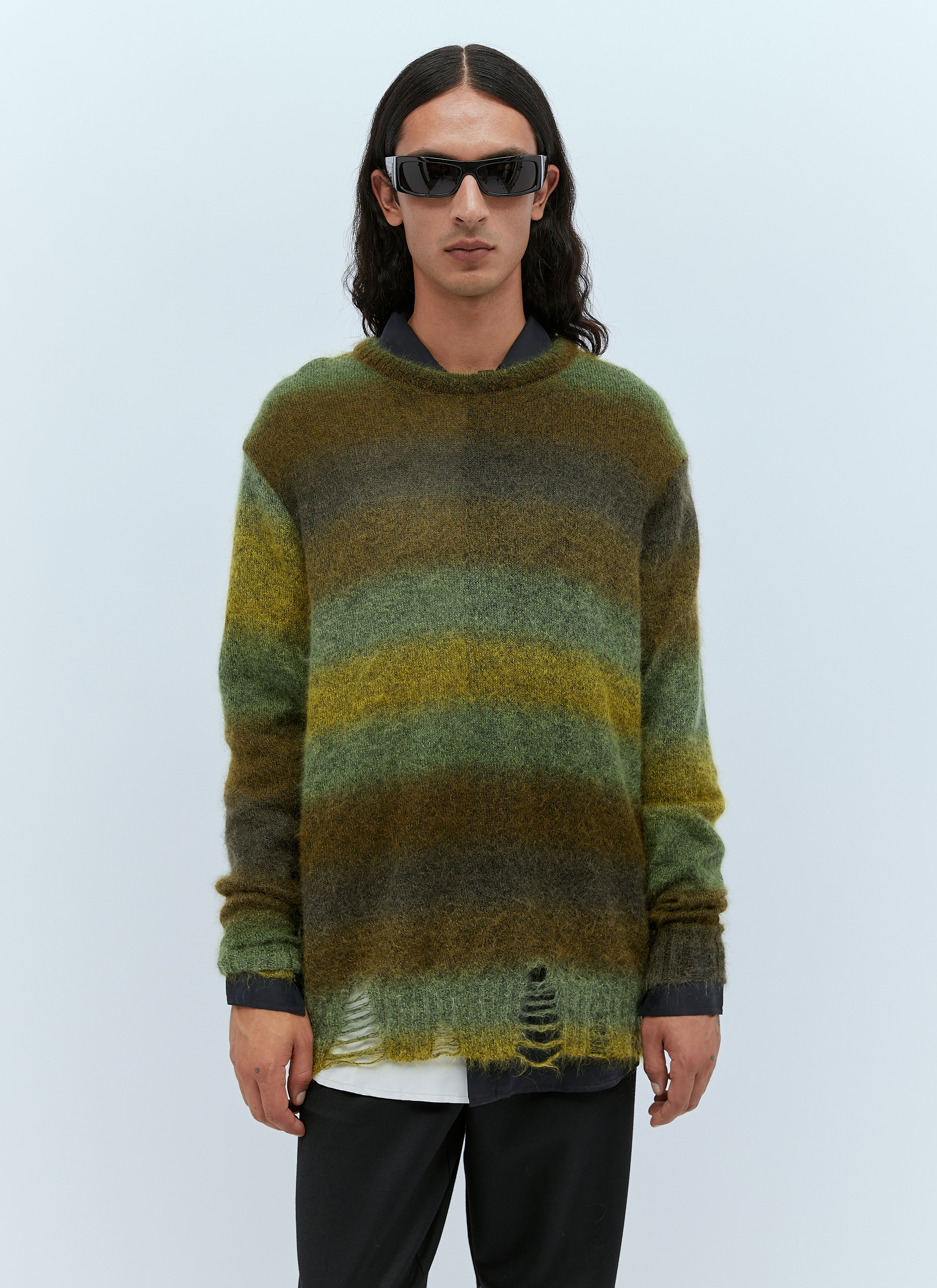 Distressed Oversized Mohair Sweater - 3