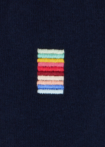 Paul Smith Women's Navy Embroidered 'Swirl Stripe' Socks outlook