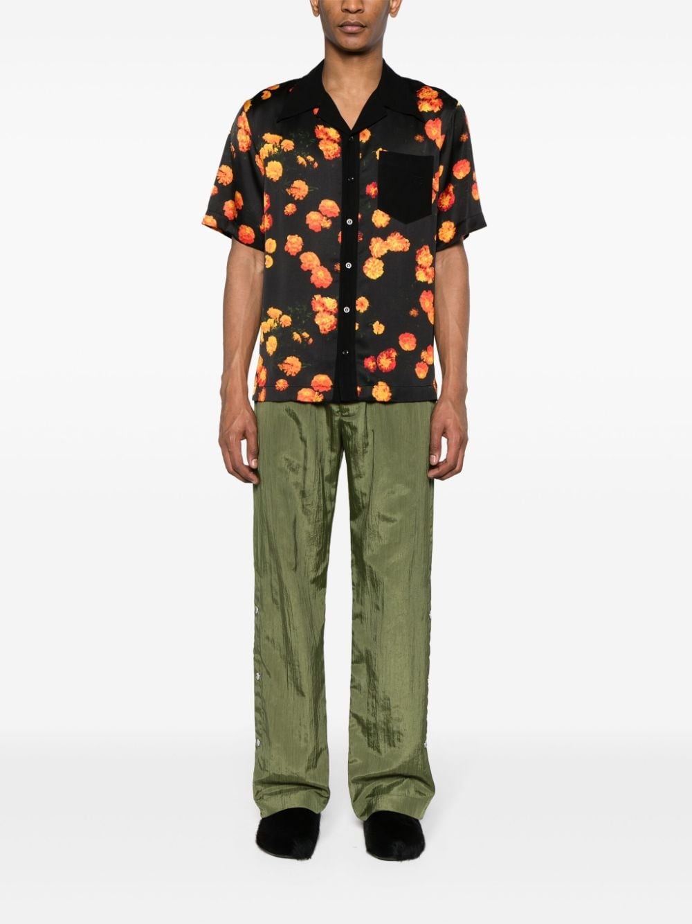 Highlife floral-print satin shirt - 2