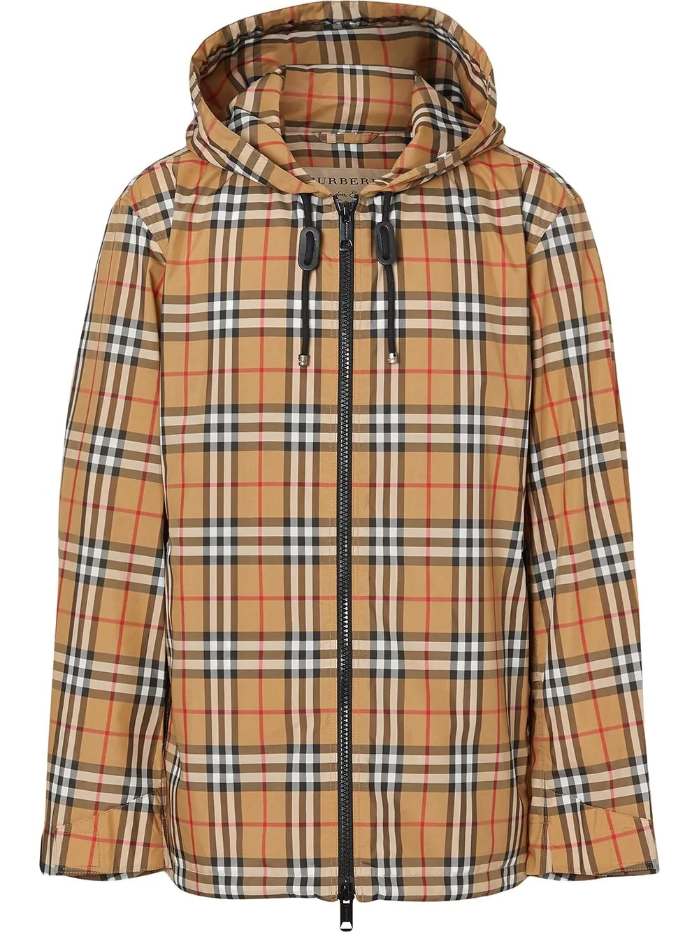 checked hooded jacket - 1