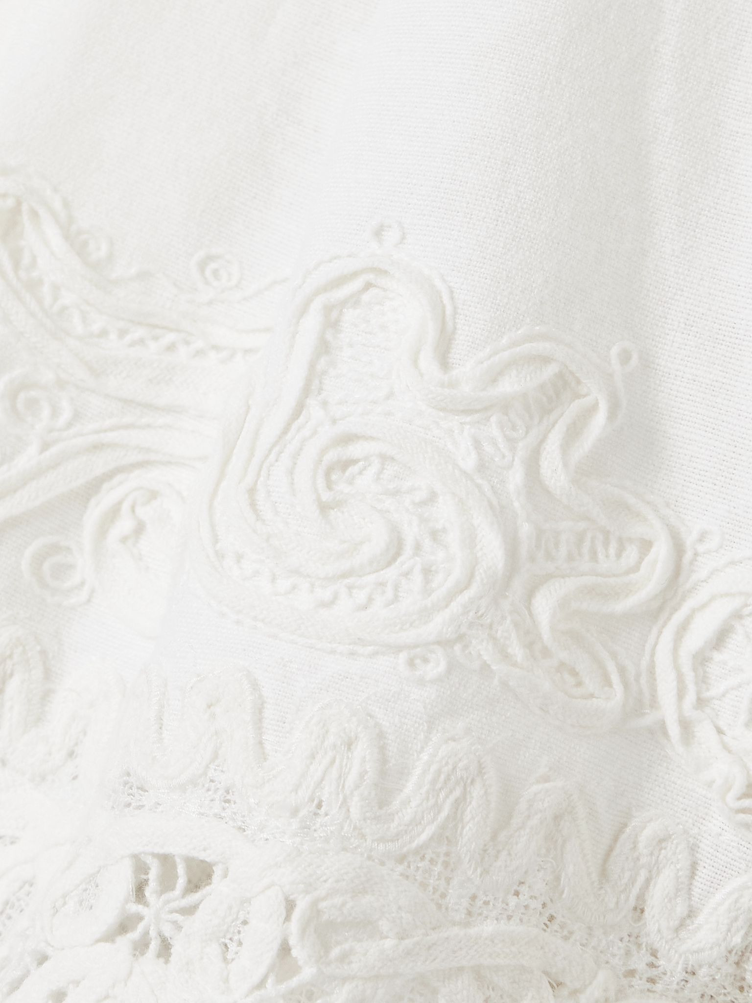 Iyla guipure lace-trimmed cotton and linen-blend shorts White - 5