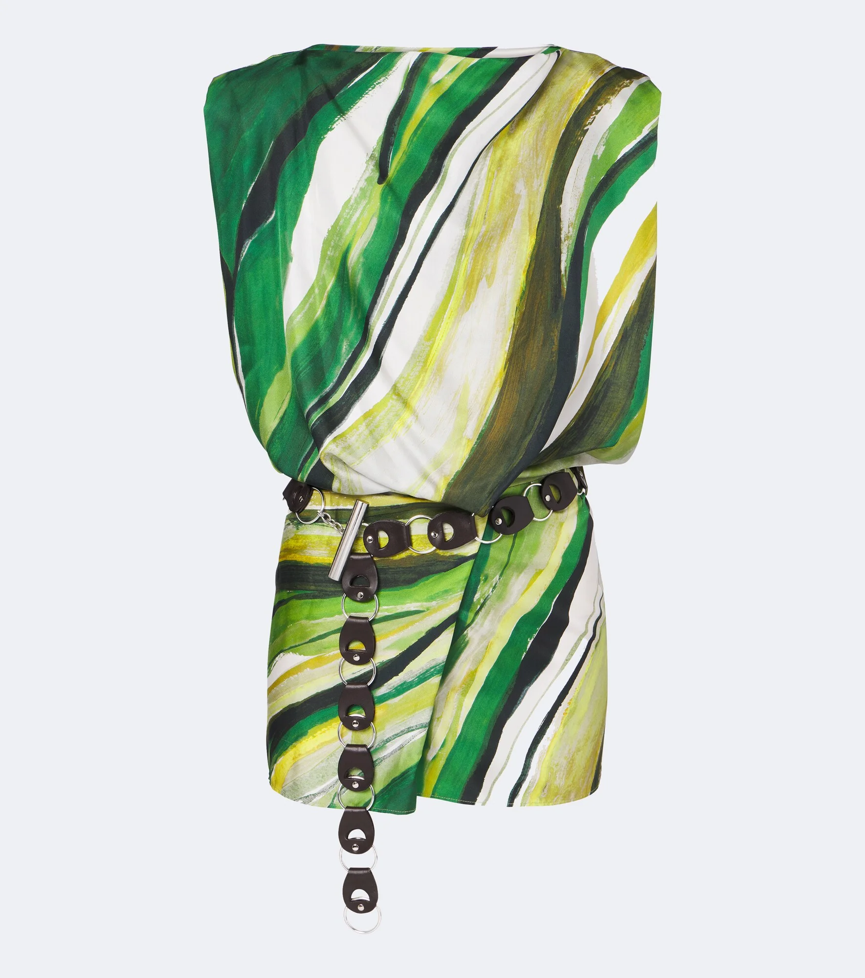 Belted printed silk minidress - 1