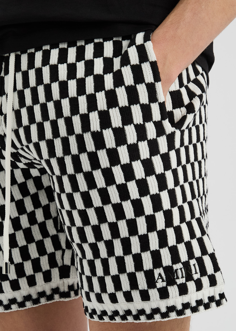 Amiri Checked-intarsia Wool-blend Shorts - 5