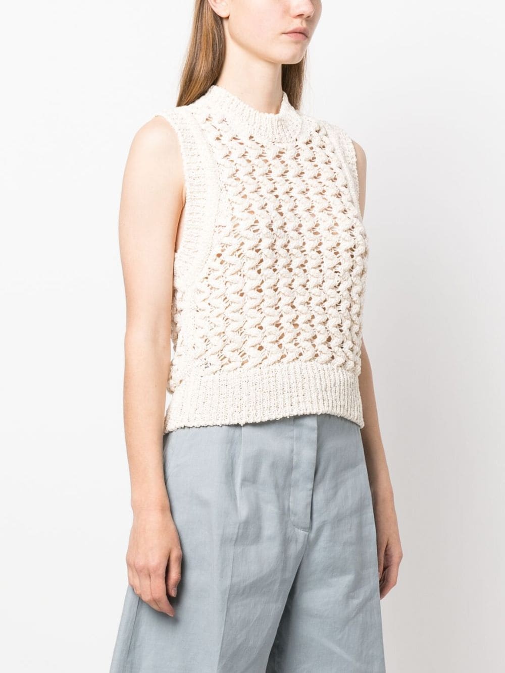 semi-sheer knitted top - 3