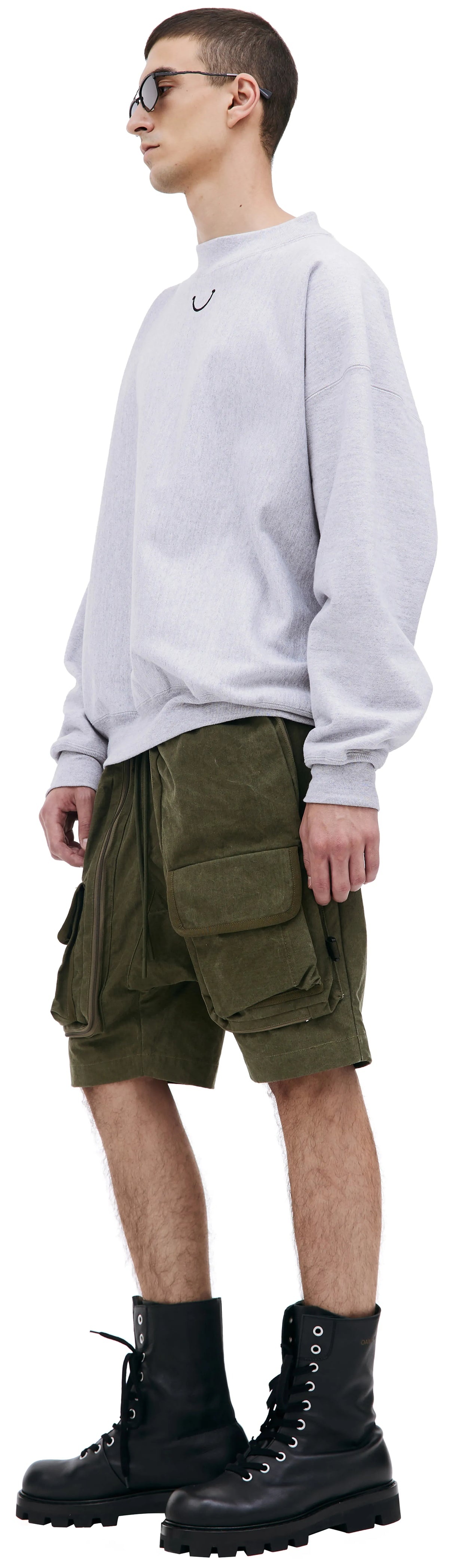 M-NECK SMILE SWEATSHIRT (GREY) - 3