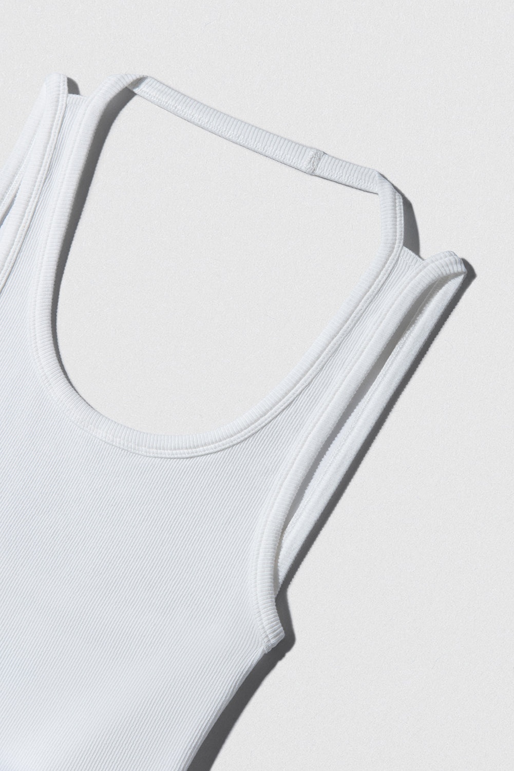 BLANK TANK TOP NATURAL WHITE COTTON RIB - 4