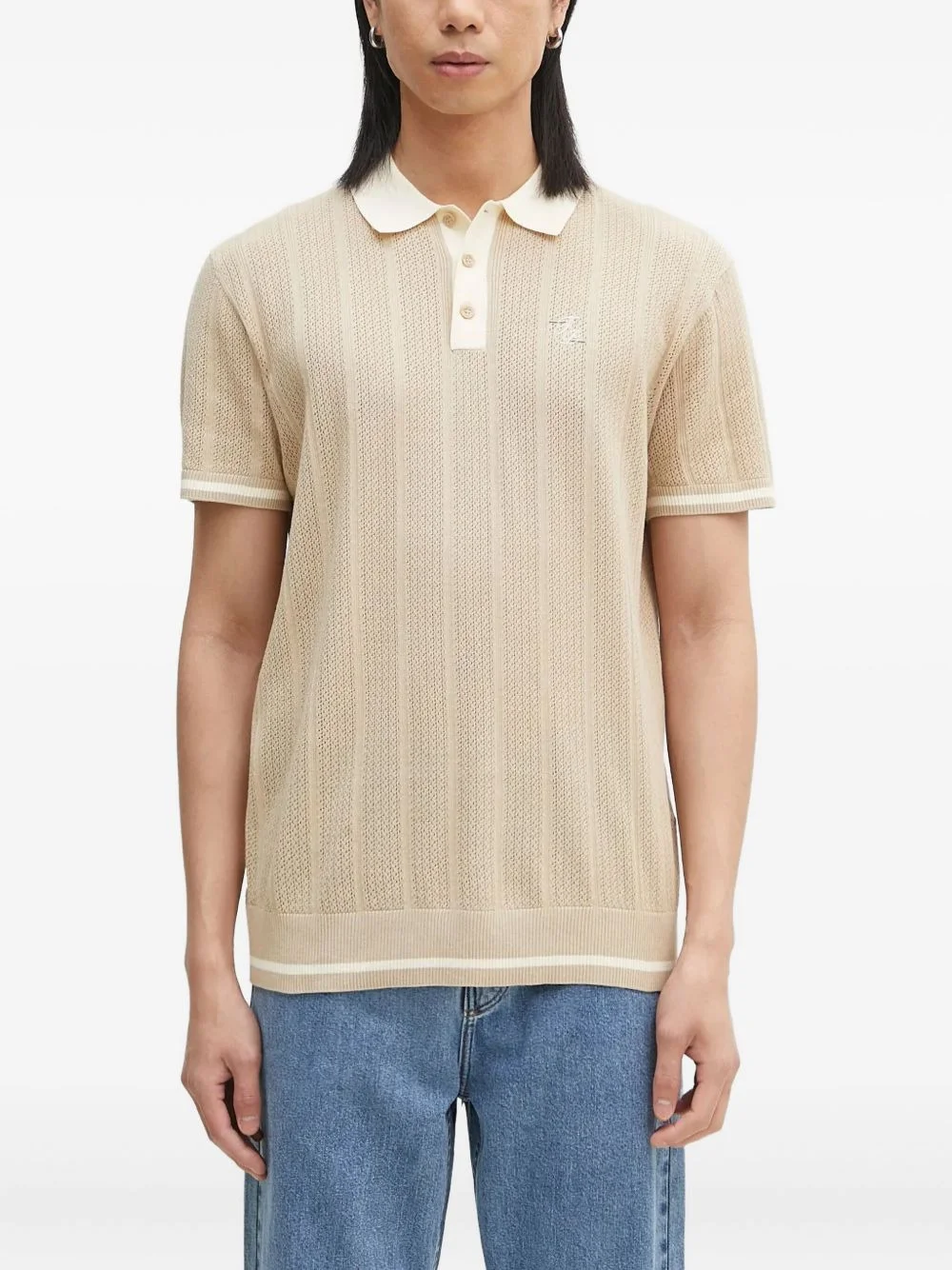 embroidered-logo polo shirt - 1