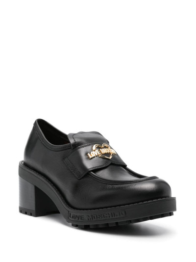 Moschino logo-lettering leather loafers outlook