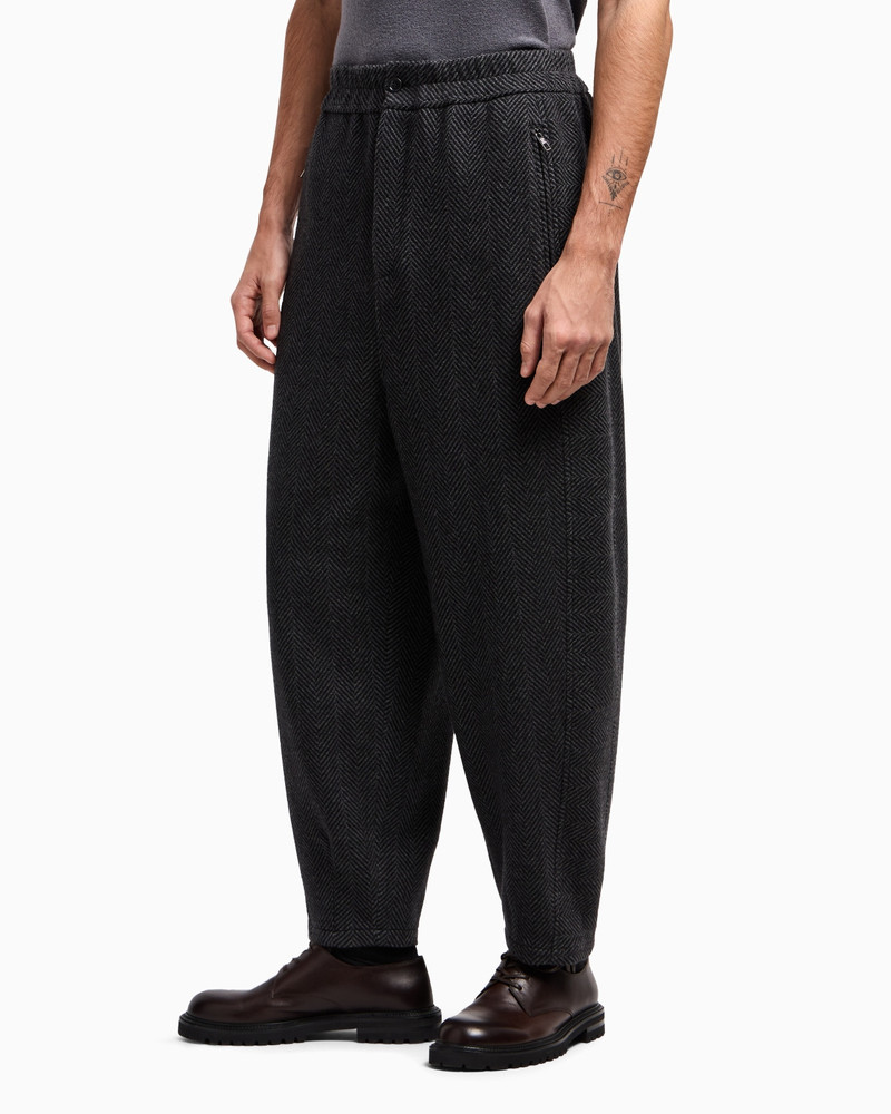 GIORGIO ARMANI CHEVRON CASHMERE FLAT-FRONT TROUSERS outlook